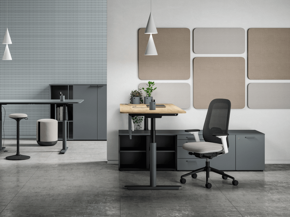 Nuvalia – Height Adjustable Executive Desk With Optional Credenza Main Image