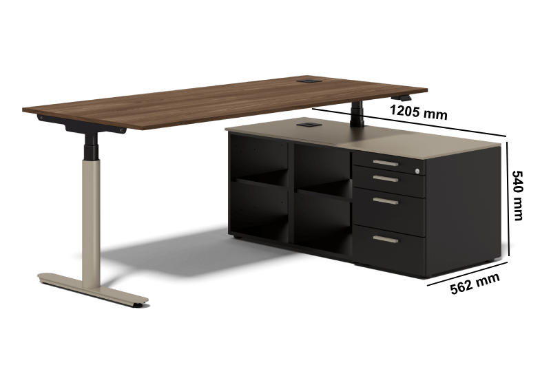 Nuvalia – Height Adjustable Executive Desk With Optional Credenza Perfact Dimentions