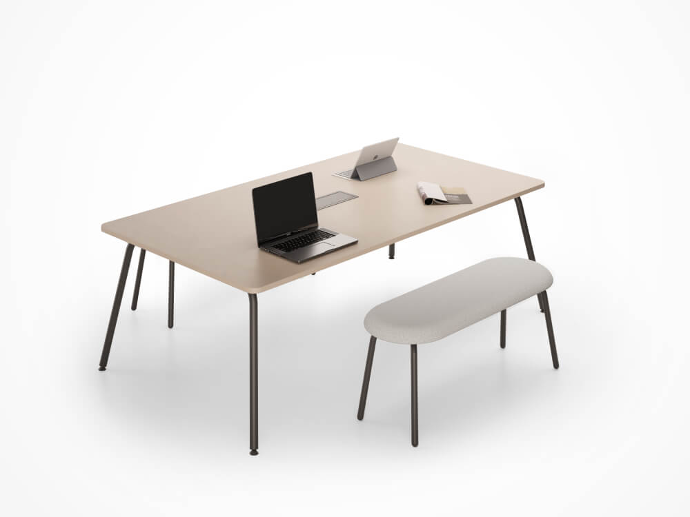 Orsa Rectangular Meeting Table With Optional Planter 2