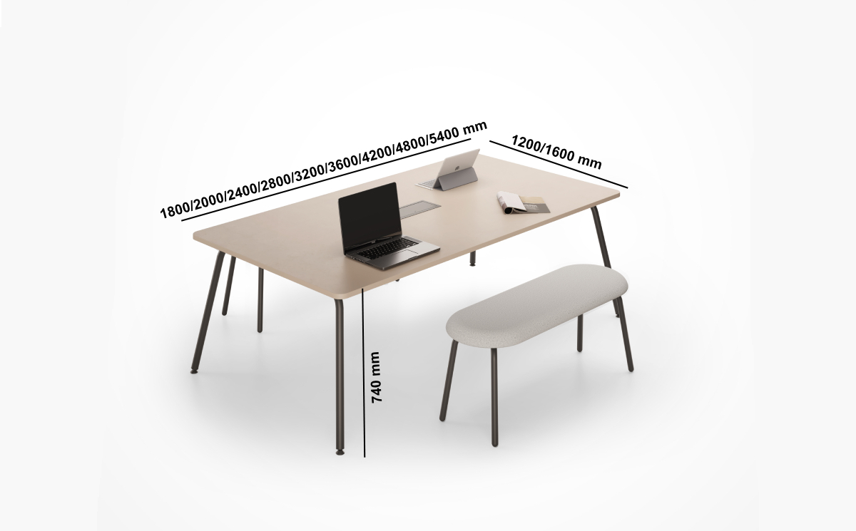 Orsa Rectangular Meeting Table With Optional Planter Size Image