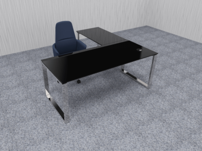 Raymond 4 – Glass Top Executive Desk With Optional Return Main Image 03