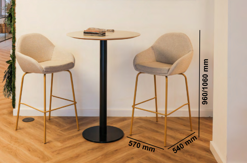 Sept – Upholstered Bar Stool With Metal Frame Size Img