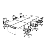 Workstations for 6 Persons + 6 Chairs