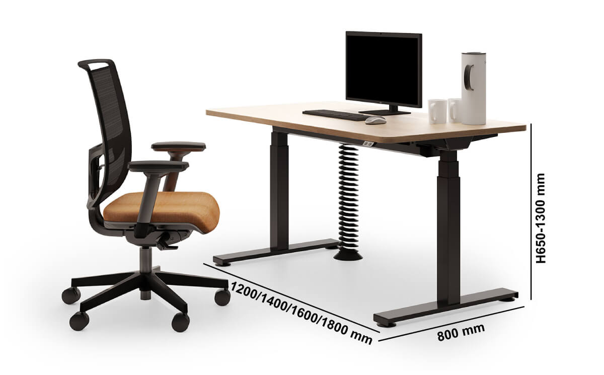 Cirillo Rectangular Electric Height Adjustable Desk Size