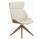 L750 x D750 x H1035 (High Back Wooden Pyramid Swivel Headrest Chair)