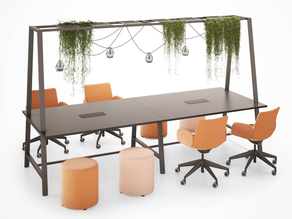 Lido 1 Medium And High Height Rectangular Collaborative Meeting Table With Optional Castor 5