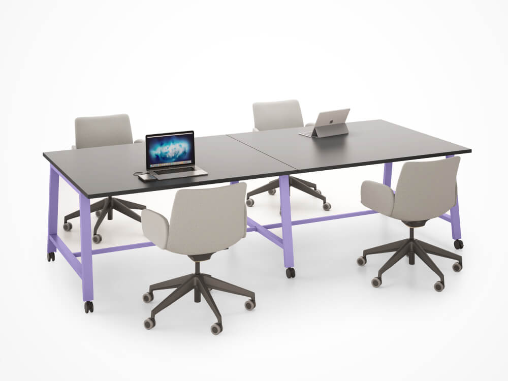 Lido – Medium And High Height Rectangular Meeting Table With Optional Castor 2