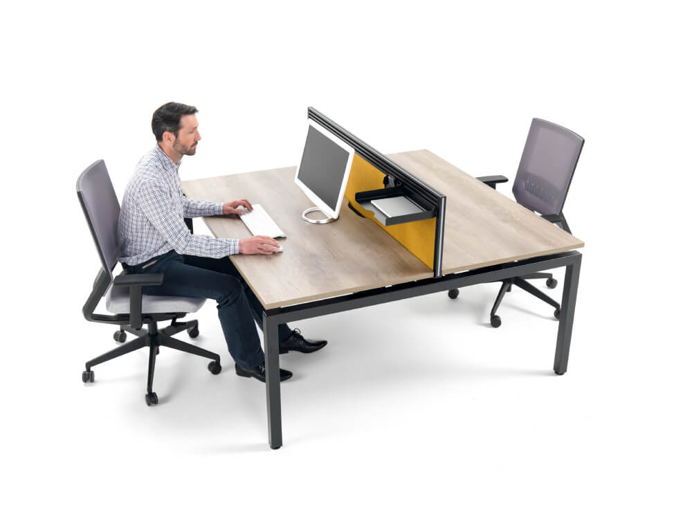 Lima 1 Double Bench Desk For 2, 4 And 6 Persons With U, A Or O Legs 12