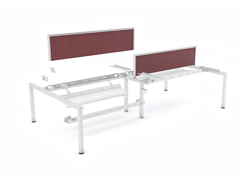 Lima 1 Double Bench Desk For 2, 4 And 6 Persons With U, A Or O Legs 17