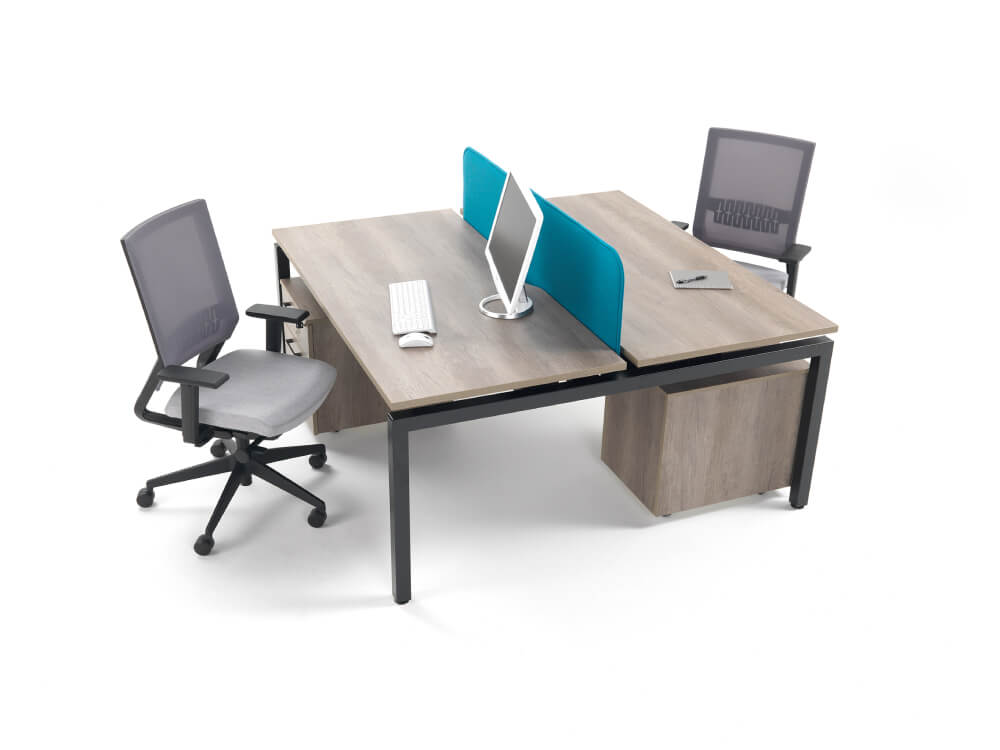 Lima 1 Double Bench Desk For 2, 4 And 6 Persons With U, A Or O Legs 3