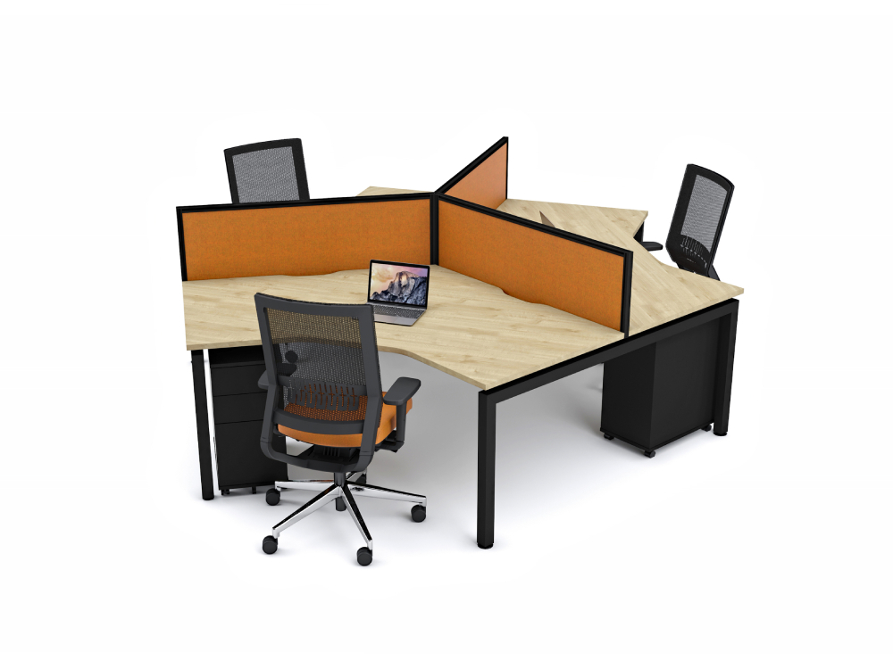 Lima 2 Back To Back 3 Person Operational Desk With Optional Pedestal 1