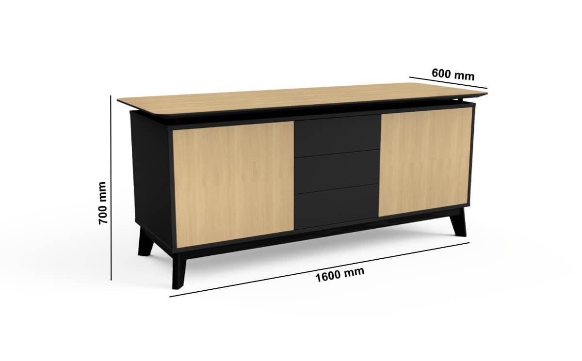 Meo Executive Credenza Unit With Floating Top Size Image