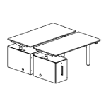 Workstation for 2 Persons with Vertical File