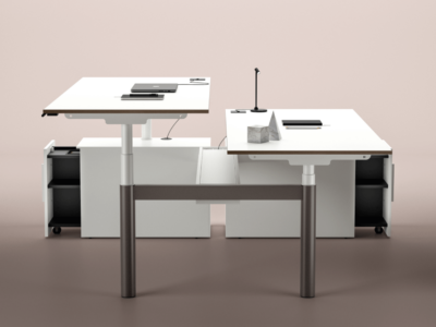 Nuvalia 1 – Back To Back Height Adjustable Operational Office Desk For 2 ,4 And 6 Persons 02