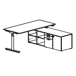 Nuvalia – 1 Door With Lock, 2 Drawers With Lock, 1 Filing Unit, 2 Open Compartments And 3 Shelves (l1675 X D562 X H540)