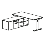 Nuvalia – 1 Door With Lock, 4 Drawers With Lock, 2 Open Compartments And 3 Shelves (l1675 X D562 X H540) Right