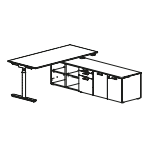 Nuvalia – 2 Door With Lock, 2 Drawers With Lock,1 Filing Unit, 2 Open Compartments And 4 Shelves (l2093 X D562 X H540)