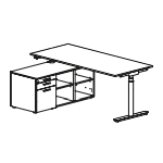 Nuvalia – 4 Drawers With Lock, 2 Open Compartments And 2 Shelves (l1205 X D562 X H540) Right