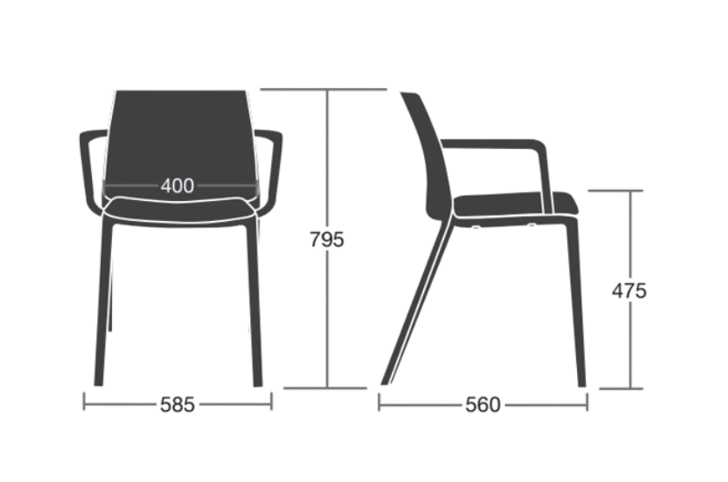 Opal – Multi Purpose Chair Dimensions Img