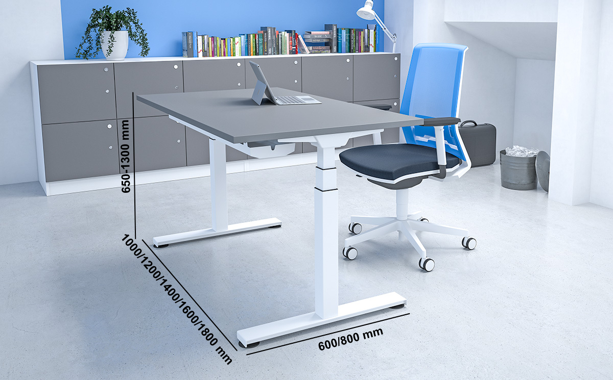 Savino 1 Electric Height Adjustable Desk Size Image