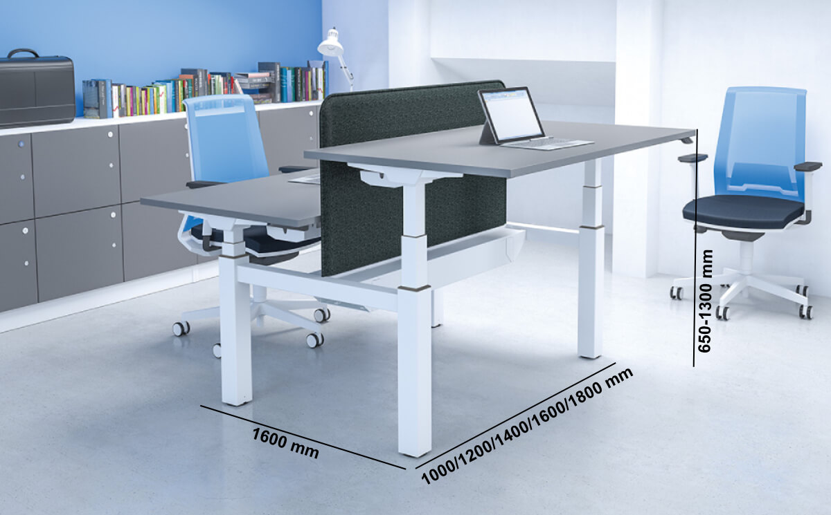 Savino 2 Electric Height Adjustable Workstation For 2 People Size