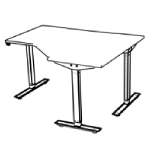 Savino Electric Height Adjustable Desk With Optional Return Sketch3