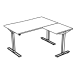 Savino Electric Height Adjustable Desk With Optional Return Sketch5