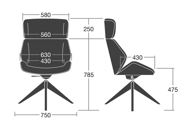 Terzo Visitor And Lounge Chair Dimensions Img 01