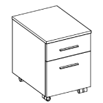 L420 x D660 x H560 (2 Drawers)