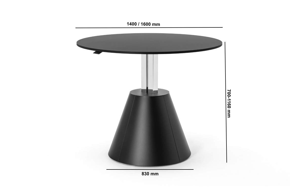 Fawida Height Adjustment Round Meetingtable With Conical Base Size Image