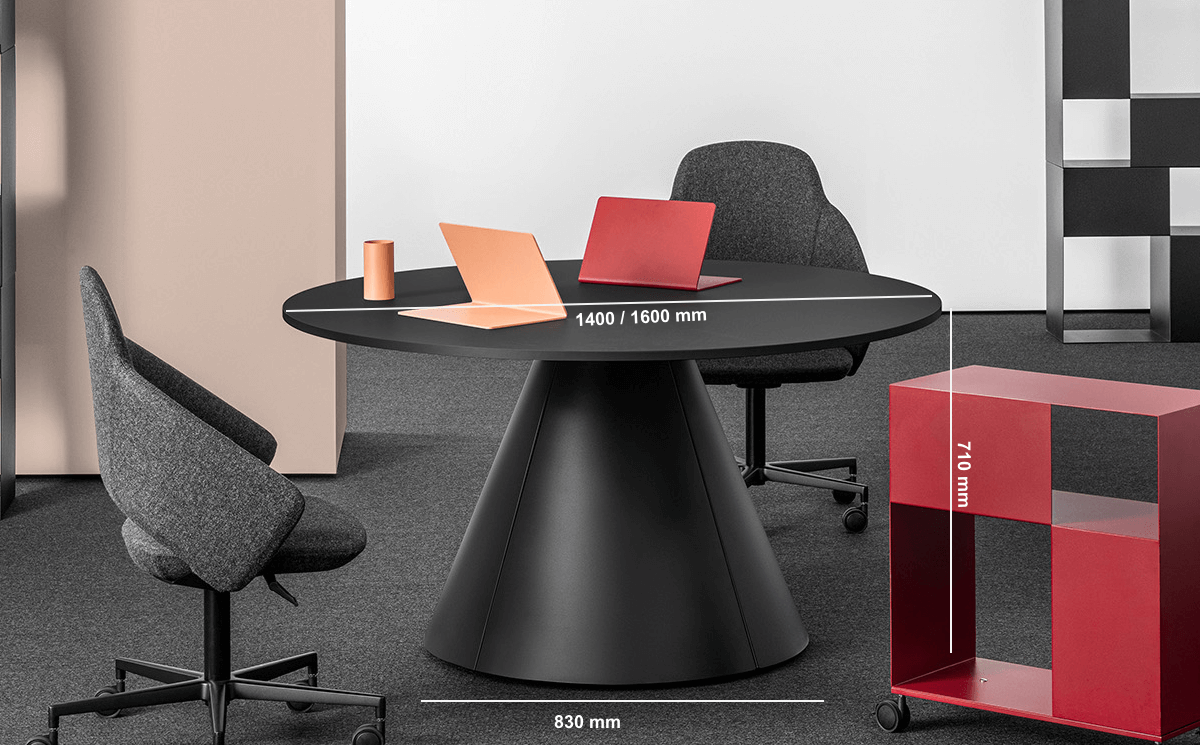 Fawida Round Meeting Table With Conical Base Size Image