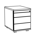 L428 x D600 x H494 (3 Drawer with 1 Pen Tray)