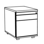 L428 x D600 x H494 (2 Drawer with 1 Pen Tray)