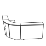 L2600 x D2000 x H1115 (Curved Corner Desk)