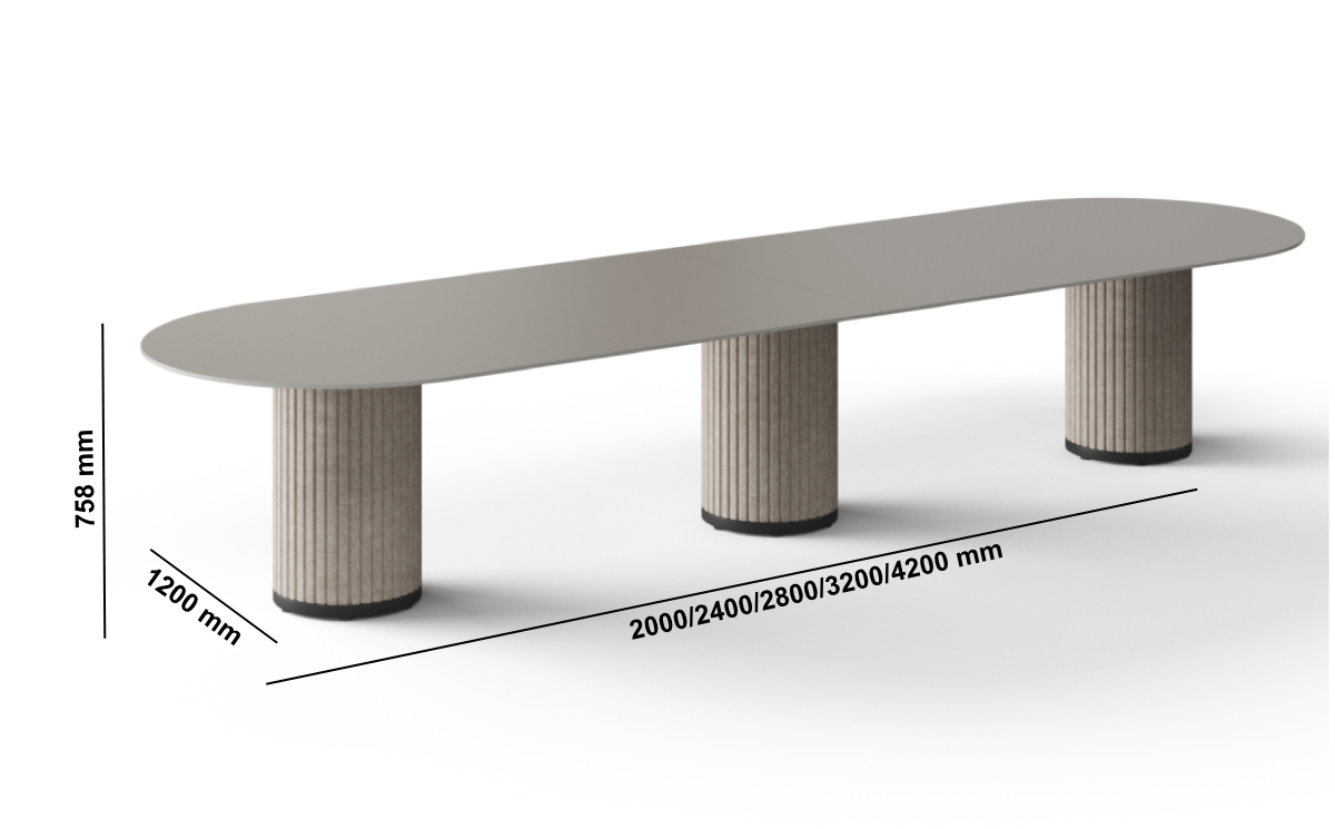 Patrizio Acoustic Columns Leg Meeting Table Size Image