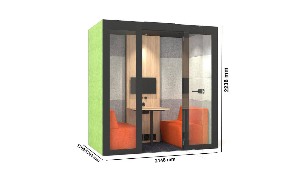 Sesto 1 Private Phone Booth For 4 People Size