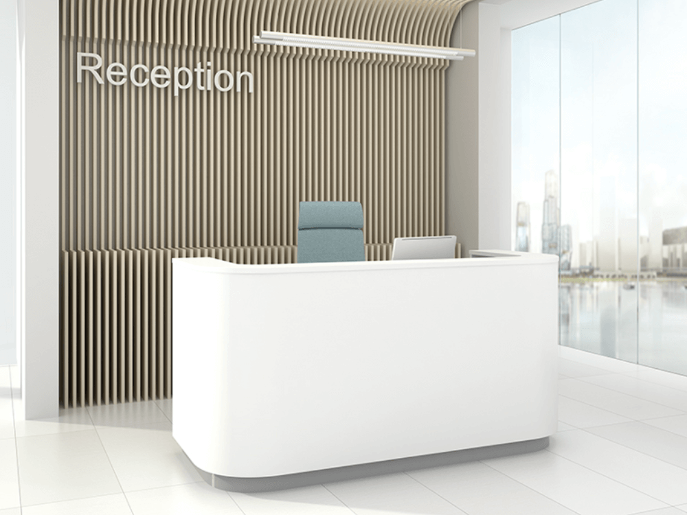 Valerio White Curved Reception Desk Main Imgg