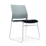 Genaro Grey Chair With Black Seat Pad