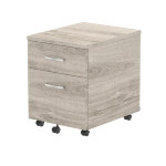 2 Pedestal Dy Grey Oak