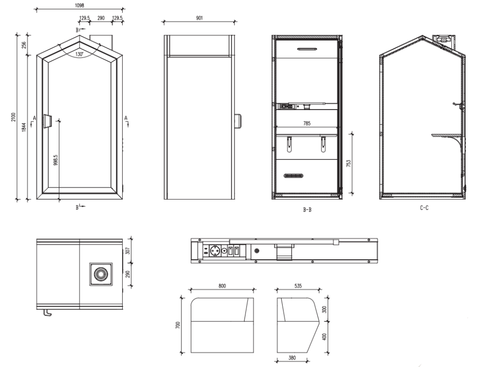 Benny Designer Single Person Workspace Pod 09 Img