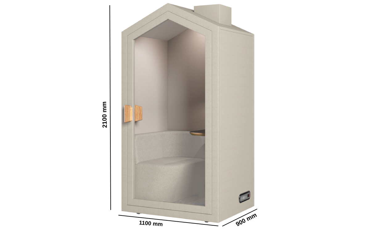 Benny Designer Single Person Workspace Pod Size Img