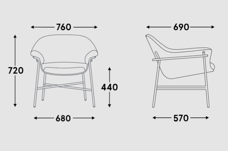 Destiny Single Seat Armchair Chair Dimmssion Image