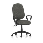 Esme – Multicolour Operator Office Chair Loop Arms Charcole Fabric