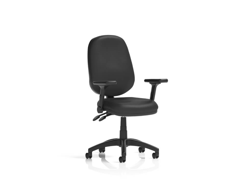 Esme – Multicolour Operator Office Chair No Arms Leather Black