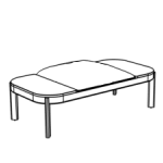 L1300 x D650 x H450 mm (Bench with Center Seat Pad)