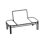 L1300 x D650 x H755 mm (Bench with Center Seat Pad and Backrest)