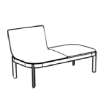 L1300 x D650 x H755 mm (Bench with Seat Pad and Backrest)