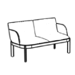 L1300 x D650 x H755 mm (Two Seater Sofa)