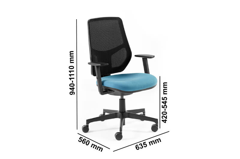 Rosin – Mesh And Fabric Back Operator Task Chair Size