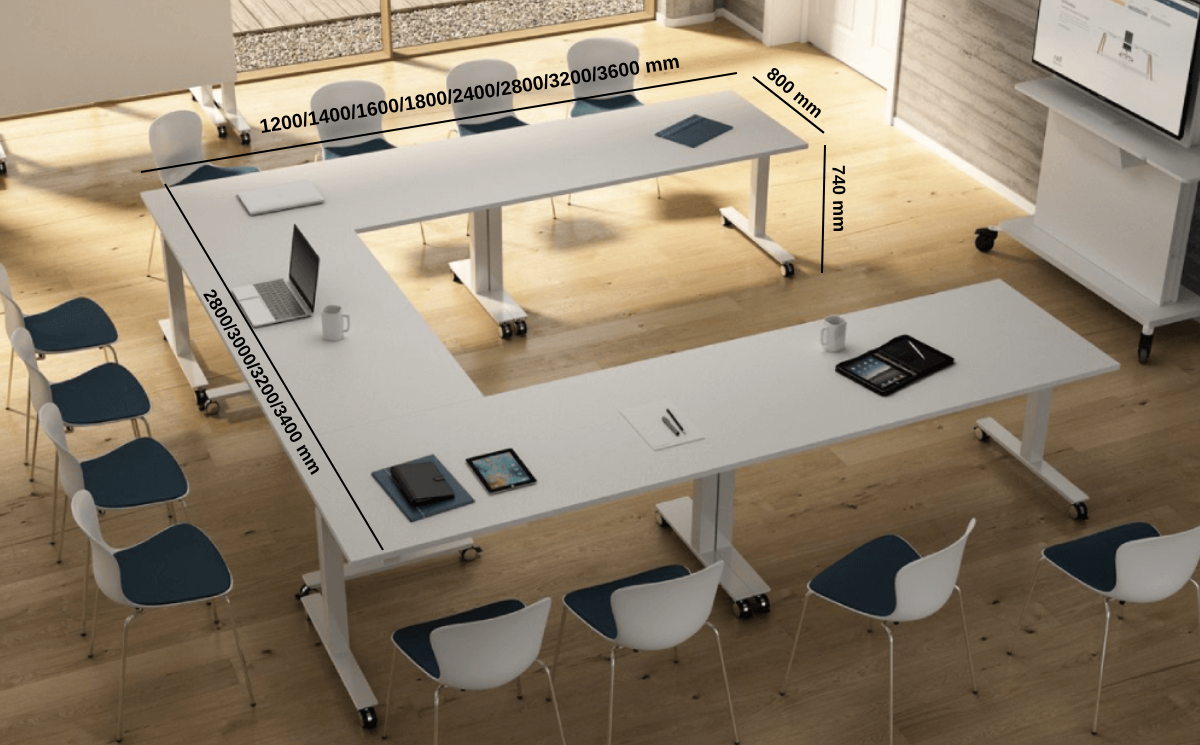 Vigente 5 – Rectangular And U Shaped Foldable Meeting Table Size Img